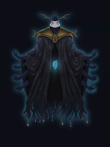 God of Death, 2026, Digital character illustration of the common depiction of the god of death in the world of Null, 9 x 12 in.