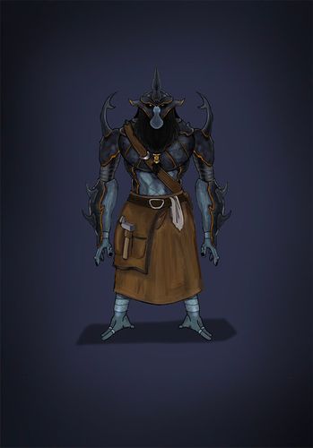 The Dwarf. 2026, Digital character illustration of a dwarf in the world of Null, 9 x 12 in.