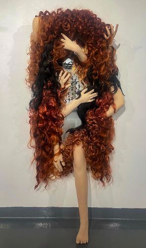 Unfiltered Portrait, 2026, mixed media sculpture, 32 x 70 in.