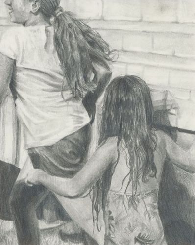 SUBURBAN 7, 2025, graphite on paper, 5 x 8 in.