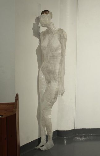 Strengthened Weakness, 2026, papier maché, steel, bronze, 66 x 17 in.