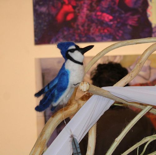 Burgeoning, 2026, steel, invasive vines from the campus of UMass Dartmouth and surrounding woods, blackberry vines from the garden of Stacy Latt Savage, flowers, 84 x 80 x 72 in.