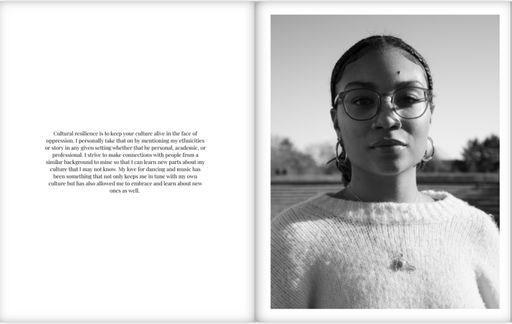 “Erika, Representing the Dominican Republic and Haiti” from Commemorate, 2026, 50 pp. 8 x 10 in.