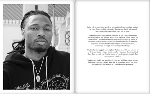 “Sam, Representing Haiti” from Commemorate, 2026, 50 pp. 8 x 10 in.