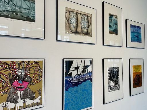 Printmaking exhibition in Crapo Gallery, Summer 2021