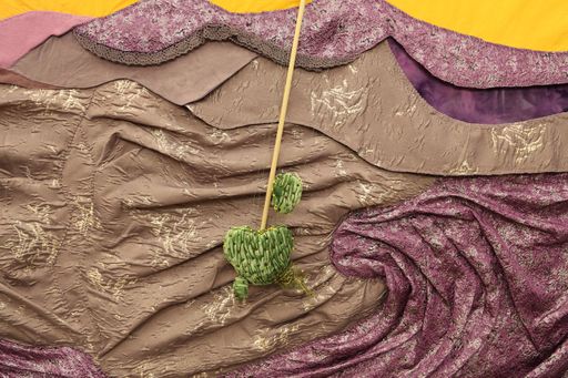 Allison Morones, Wild Cactus, 2026, Detail of 23-yards wide handstiched moving panorama