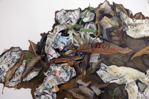 Maya August Palmer, Accretion (detail), 2025, Oil and colored pencil on dura-lar, 18 x 24 in.