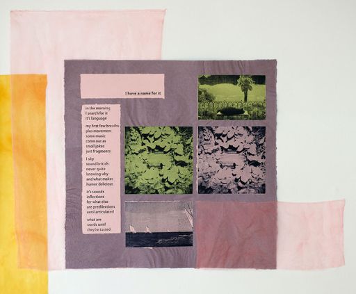 varied clarity: an index, 2021, handmade paper and ink, natural dye, cloth, reclaimed lumber, 7’ x 14’ installation. Photo credit: Hope Millham