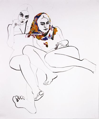 Untitled, oil and ink on paper, 33 x 42 inches