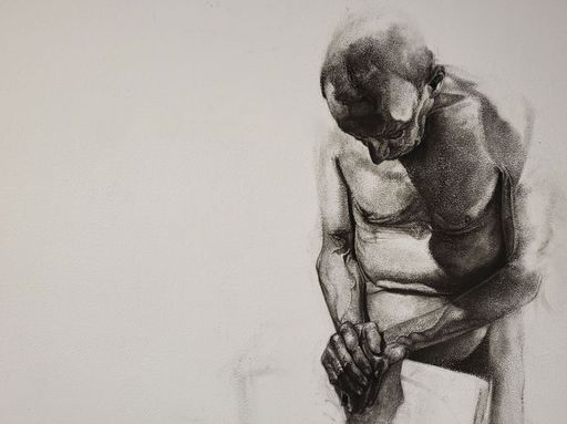 Nothing Lasts Forever (detail), 2023, charcoal on paper