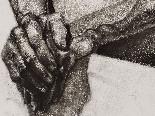 Nothing Lasts Forever (detail), 2023, charcoal on paper