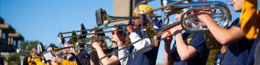 Corsair Athletic Band performing at Blue & Gold Weekend 2024: Festival