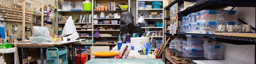 Ceramics student studio space