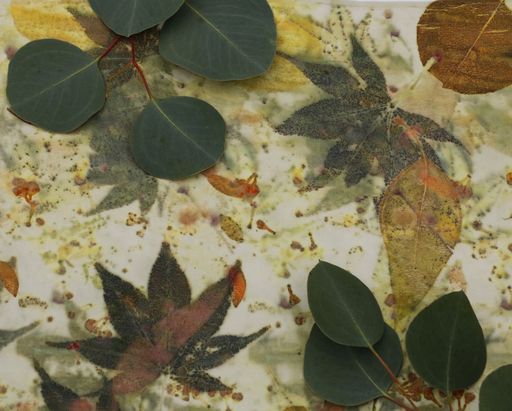 Eco print on textiles by fiber artist Robyn Borges