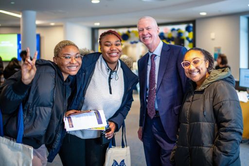 The Chancellor with students at Countdown to Commencement