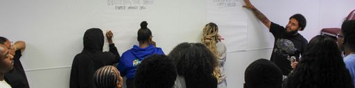 Students engaged in an activity with FDUH