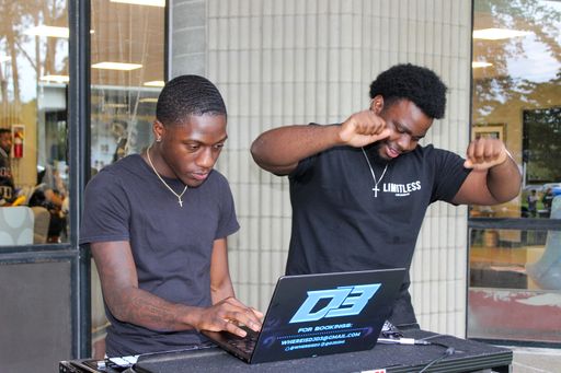 Students enjoying the FDUH Open House BBQ