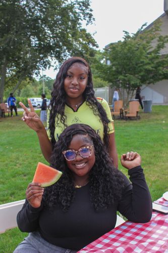 Students enjoying the FDUH Open House BBQ