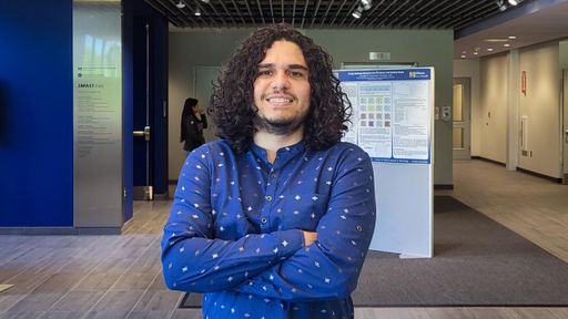 PhD student Iury Simoes Sousa at SMAST lobby