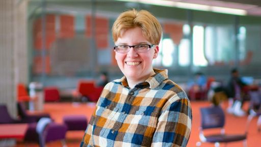 Civil Engineering student Melody Veldorale '23 in the library