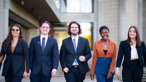Kach (far right) and other leaders of the student government association.