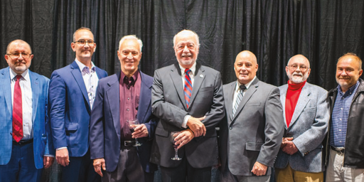 Former students with former faculty