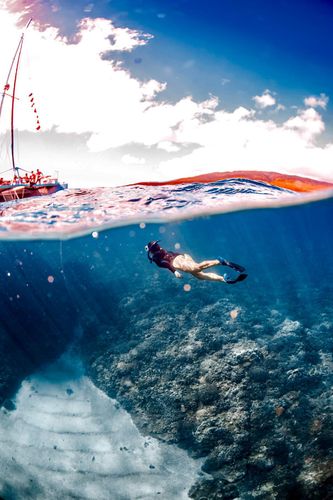 Jessie Kittel snorkeling off Lana'i