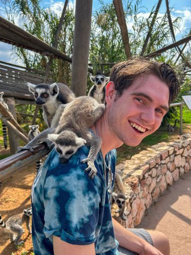 Devon Zapor '24 pictured at the Attica Zoological park outside of Athens, Greece.