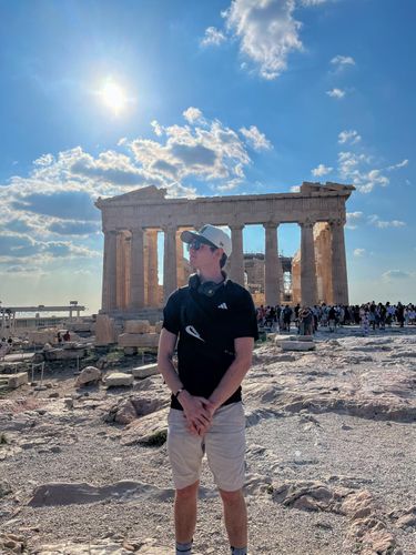 Devon Zapor '24 pictured at the ancient Greek Parthenon.