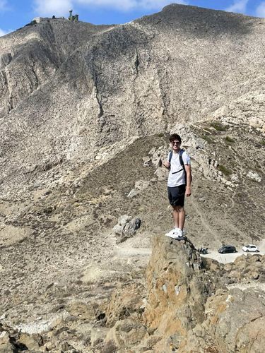Devon Zapor '24 pictured in the Santorini island of Greece.