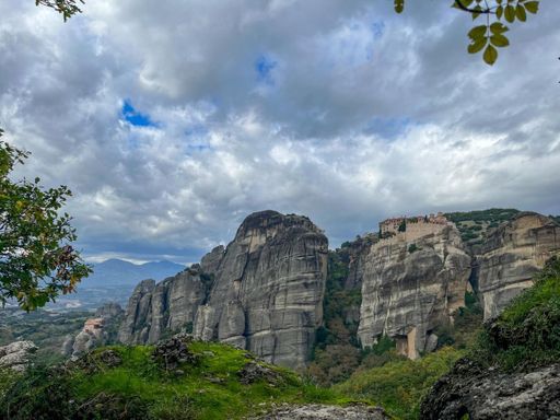 Meteora, ancient monasteries that are still operational located in northern Greece, photographed by Devon Zapor '24.