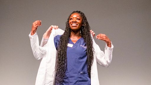 Candice Darteh '25 at the White Coat Ceremony