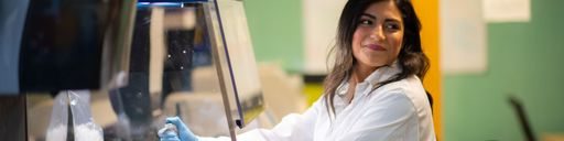Bioengineering PhD candidate Ramina Behzad in the lab