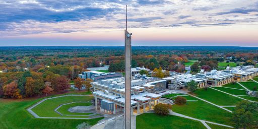 Aerial view of UMass Dartmouth campus