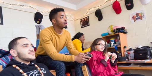 UMassD students in a first-year dorm