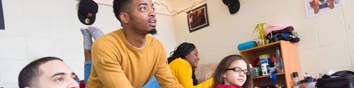 UMassD students in a dorm