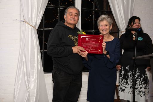 Rolando Oliva and UMassD Dr. Lisa Maya Knauer