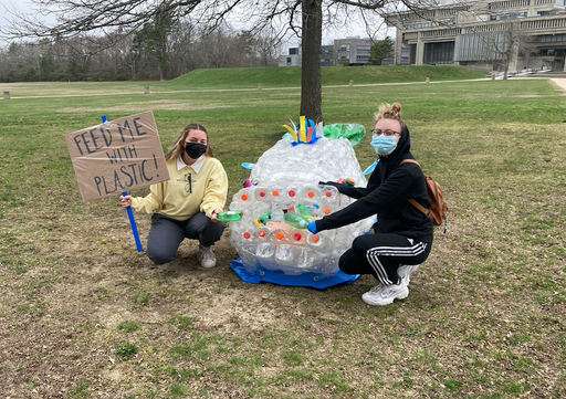 The Plastic Whale 2021 Created by Tracey Cockrell, UMass Dartmouth Students, and local volunteers.