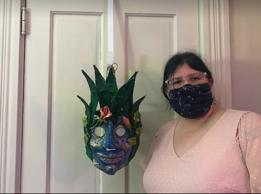 Mother Earth Mask created by Jim Kay in 2014 and awarded to Diana Painter for her contributions to the environment.