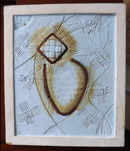 Finding the human form through a found object in the scrap metal. Using this composition to symbolize man vs nature. Jovietthe