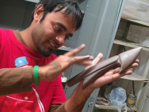 Person making harpoons