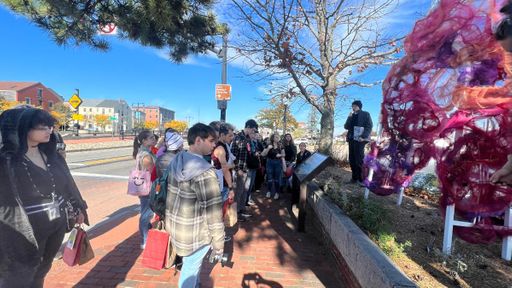 CVPA students pictured in downtown New Bedford