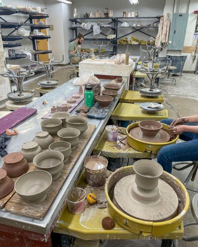 Ceramics Bowls being prepared for the Empty Bowls fundraiser in New Bedford