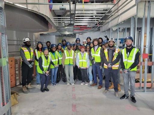 tudents explore career opportunities during a visit to Turner Construction in Cambridge, MA hosted by UMassD alum, Nana Kwame Korankey ('23)