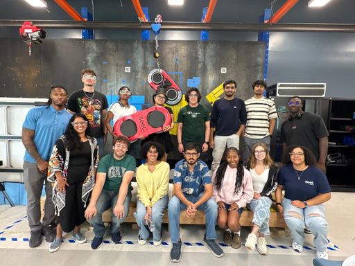 A group of Blue Tech Innovations interns posed for a group photo at Fleet Robotics