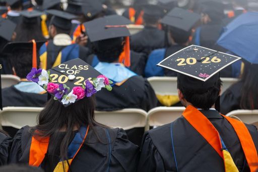 Students seated at 2026 Commencement.