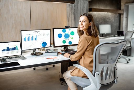 Young female economics employee
