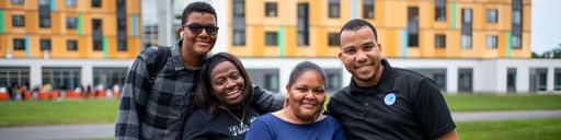 UMassD student with family on move-in day