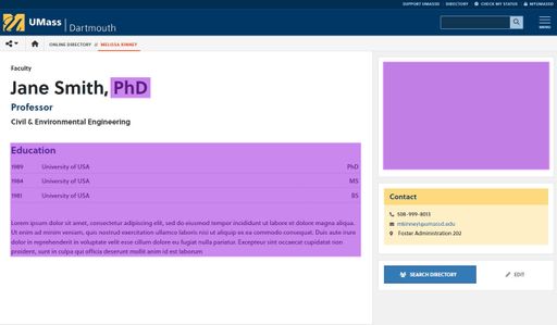 Custom profile information illustration
