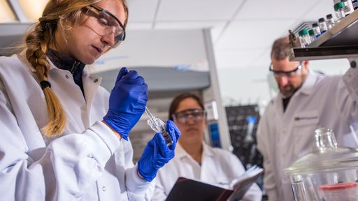 Chemistry students in the lab